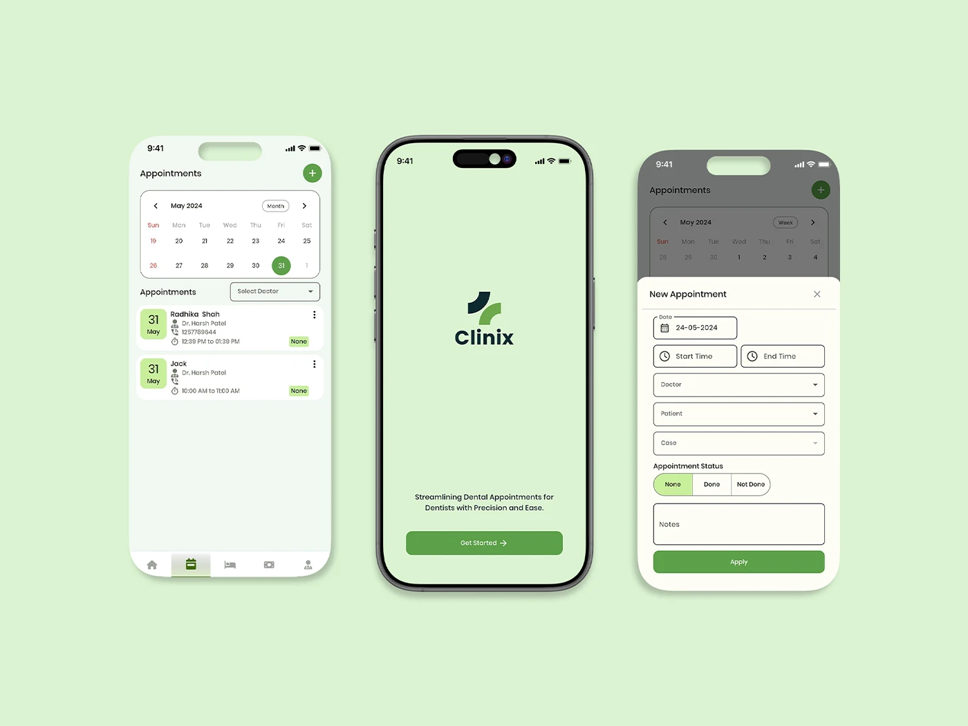 Dental clinic management web portal with Android/iOS app for doctors - Clinix