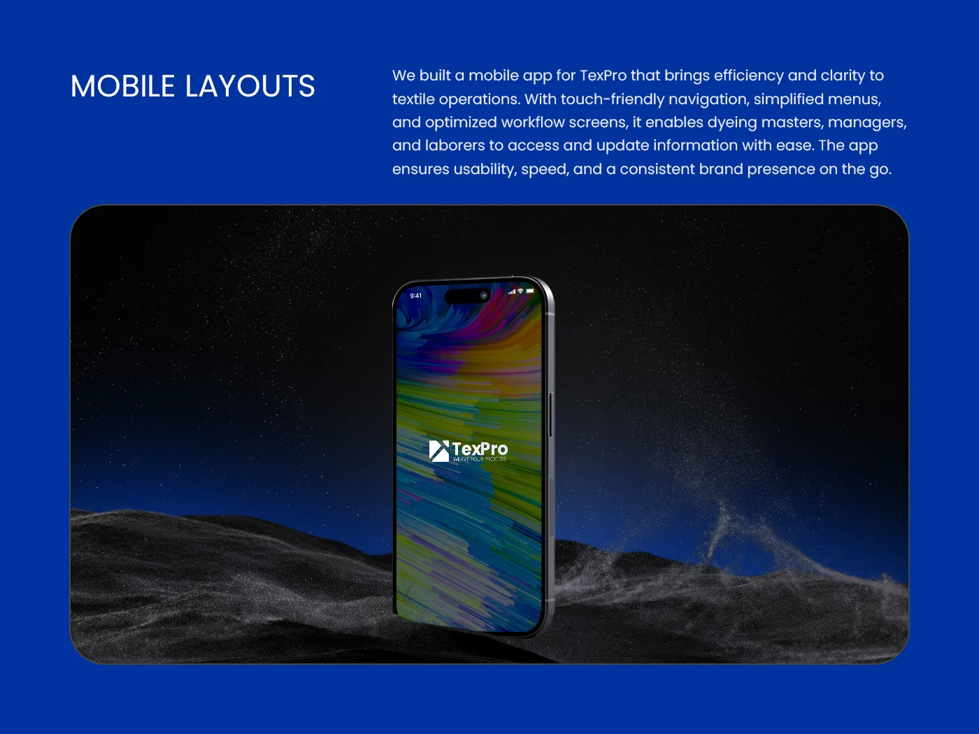KST Textile Stock and Task Management - Mobile Interface Layout