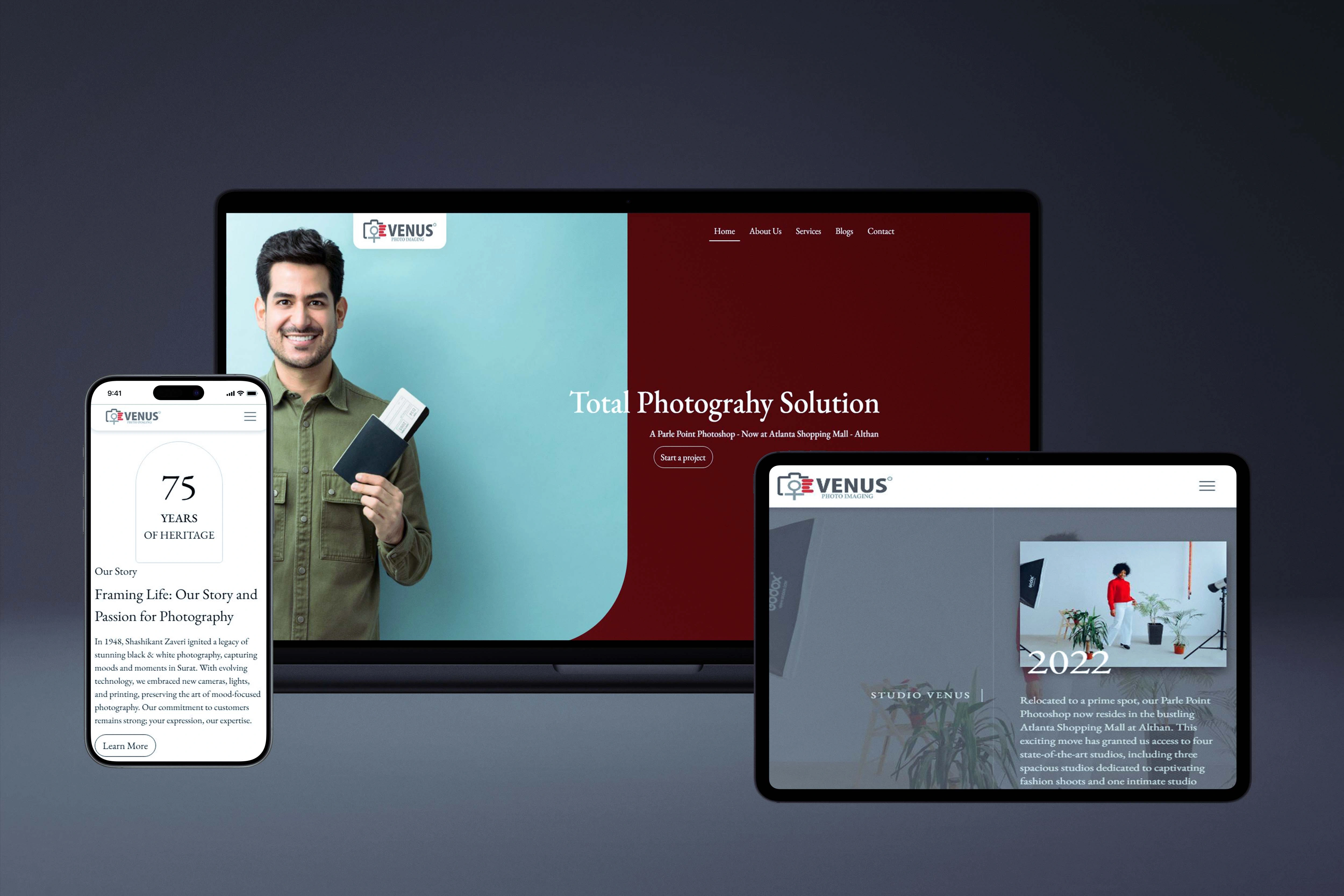 Marketing and Branding Website - Venus Photo Imaging